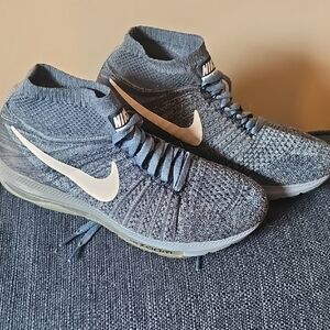 Nike Blue Knit High-Top Sneakers